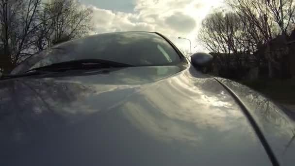 Carro montagem câmera tiro condução — Vídeo de Stock