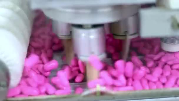 医薬品製造と包装 製薬業界のブリスター包装ライン 自動ブリスター包装機 丸薬製造 医薬品の製造 — ストック動画