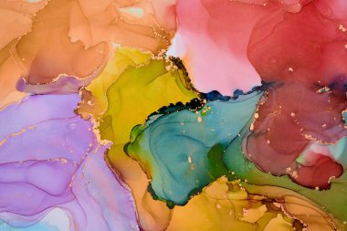 Alkol mürekkebi tekniğinde doğal lüks, soyut, akışkan sanat resimleri. Şefkatli ve rüya gibi duvar kağıtları. Renklerin karışımı şeffaf dalgalar ve altın girdaplar yaratır. Posterler ve diğer basılı materyaller için