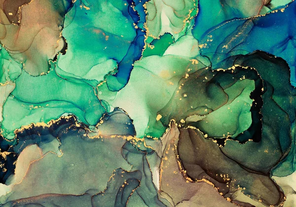 Natural Luxury Abstract Fluid Art Painting Alcohol Ink Technique Tender — Stock Photo, Image