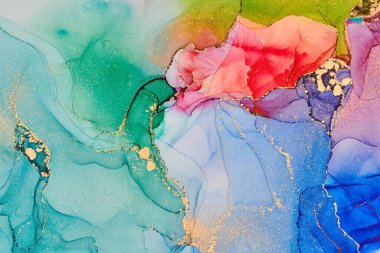 Alkol mürekkebi tekniğinde doğal lüks, soyut, akışkan sanat resimleri. Şefkatli ve rüya gibi duvar kağıtları. Renklerin karışımı şeffaf dalgalar ve altın girdaplar yaratır. Posterler ve diğer basılı materyaller için