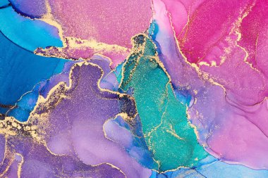 Alkol mürekkebi tekniğinde doğal lüks, soyut, akışkan sanat resimleri. Şefkatli ve rüya gibi duvar kağıtları. Renklerin karışımı şeffaf dalgalar ve altın girdaplar yaratır. Posterler ve diğer basılı materyaller için