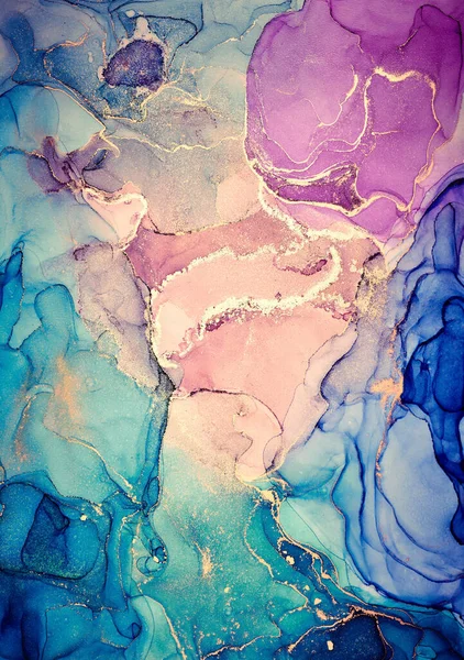 Alkol mürekkebi tekniğinde doğal lüks, soyut, akışkan sanat resimleri. Şefkatli ve rüya gibi duvar kağıtları. Renklerin karışımı şeffaf dalgalar ve altın girdaplar yaratır. Posterler ve diğer basılı materyaller için