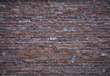 Klasik tuğla duvar, her amaç için harika bir tasarım. Arkaplan dokusu eski. Grunge şehir arkaplanı. Çatlak yüzey grunge dokusu. Kırmızı tuğla duvar. Kirli eski yüzey.