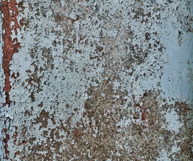 Karanlık arka planda soyut yakın plan. Tasarım elemanı. Grunge metal arka planı, paslı çelik dokusu. Duvarda çizikler var. Eski kirli yüzey. Metal rengi.