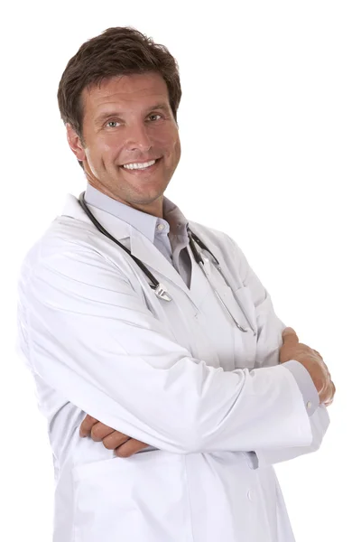 Zadowolony mężczyzna lekarz — Zdjęcie stockowe