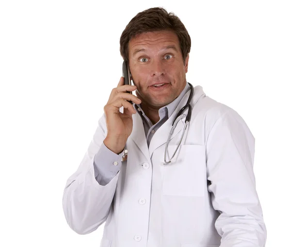 Telefonda erkek doktor — Stok fotoğraf