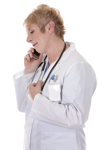 Female doctor on the phone — Stock Photo, Image