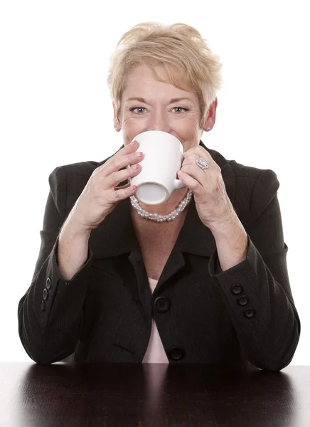 Woman with coffee — Stock Photo, Image