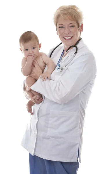 Női orvos és egy baby — Stock Fotó