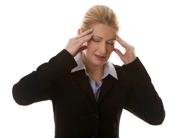 Kopfschmerzen bei Geschäftsfrau — Stockfoto