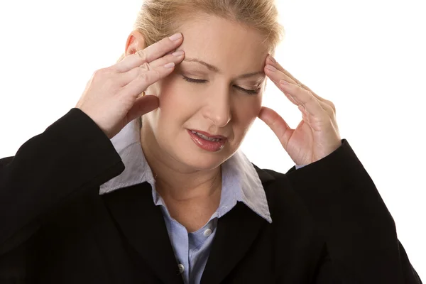 Business woman headache — Stock Photo, Image