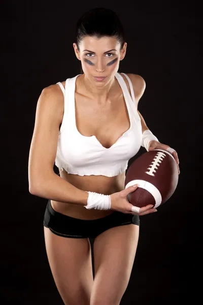 American football girl — Stock Photo, Image