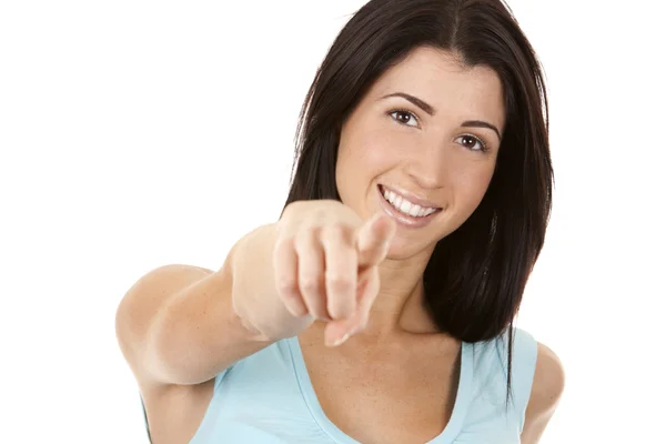 Woman pointing — Stock Photo, Image