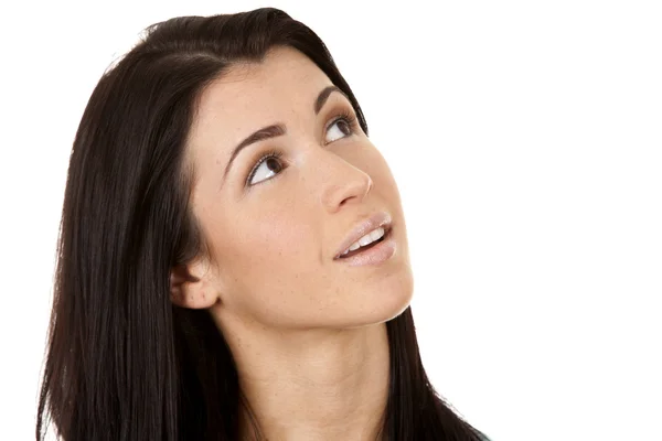 Brunette looking up — Stock Photo, Image