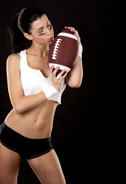 American football girl — Stock Photo, Image