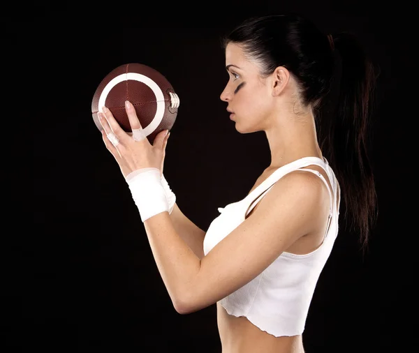 Ragazza di calcio americano — Foto Stock