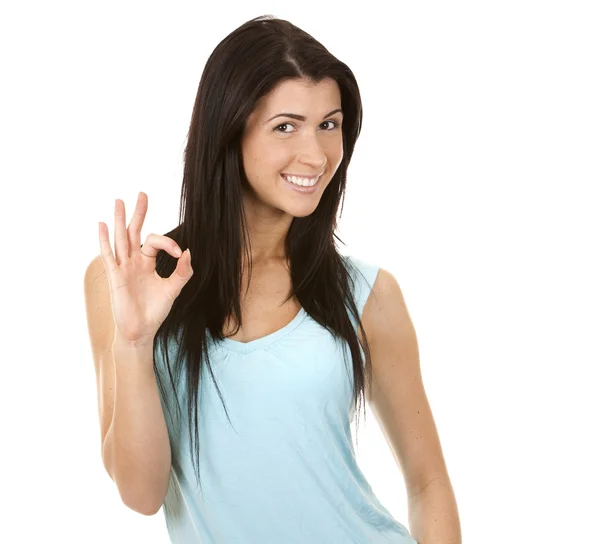 Woman showing OK — Stock Photo, Image