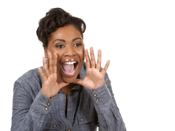 Mujer negra gritando — Foto de Stock