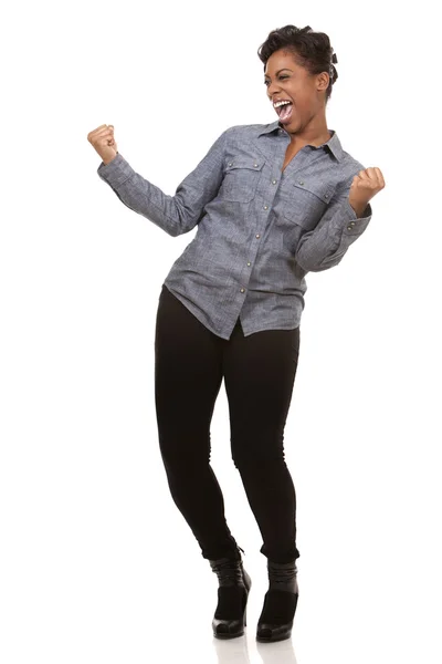 Casual woman excited Royalty Free Stock Images