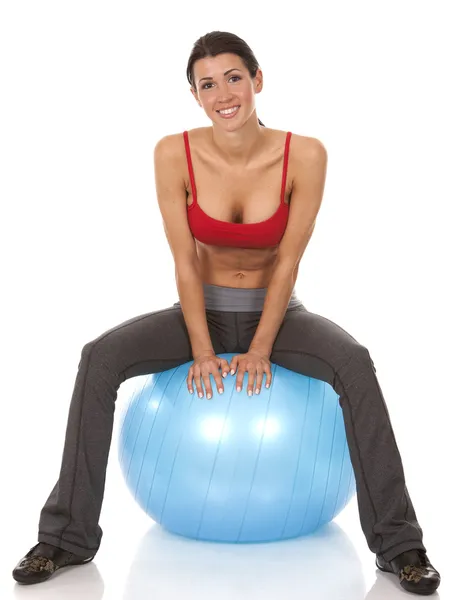 Fitness woman with ball Stock Photo