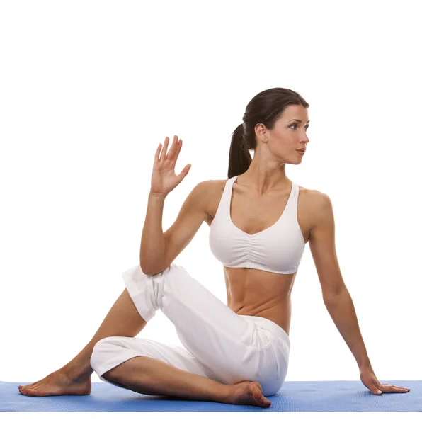 Kvinna och yoga — Stockfoto