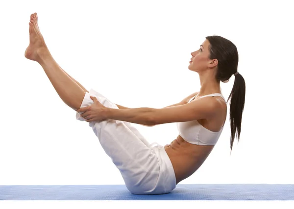 Kvinna och yoga — Stockfoto