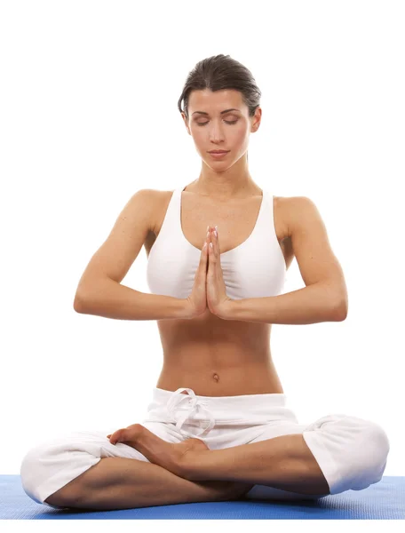 Mujer y yoga — Foto de Stock