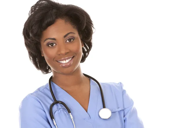 Enfermeira médica preta — Fotografia de Stock