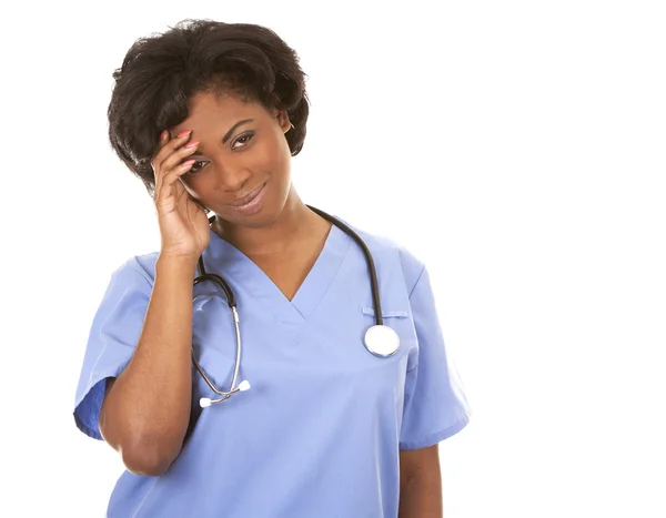 Nurse having a headache — Stock Photo, Image