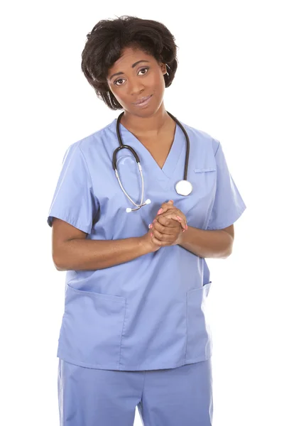 Медсестра, сообщающая плохие новости — стоковое фото
