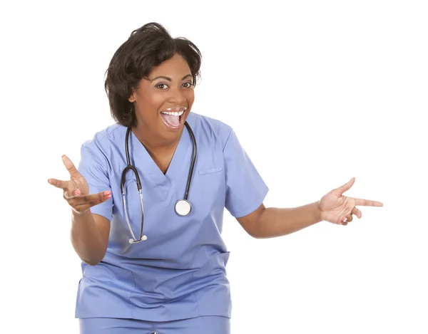 Nurse very excited — Stock Photo, Image