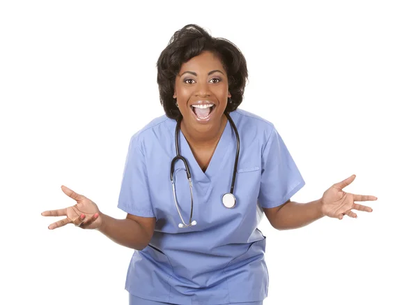 Nurse very excited — Stock Photo, Image