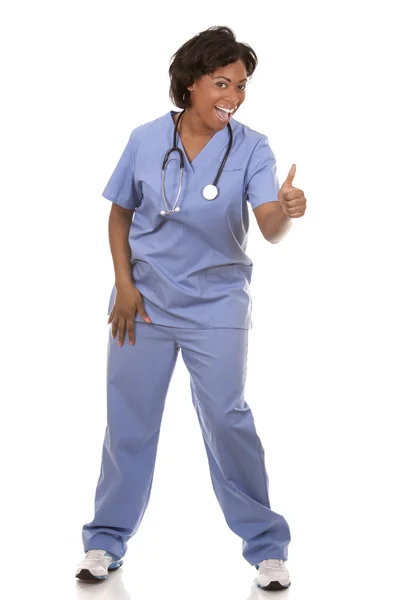 Nurse giving thumbs up — Stock Photo, Image