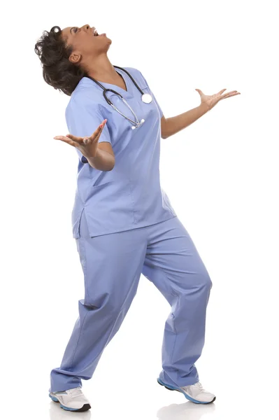 Nurse very excited — Stock Photo, Image
