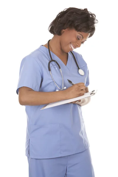 Nurse using stethoscope — Stock Photo, Image