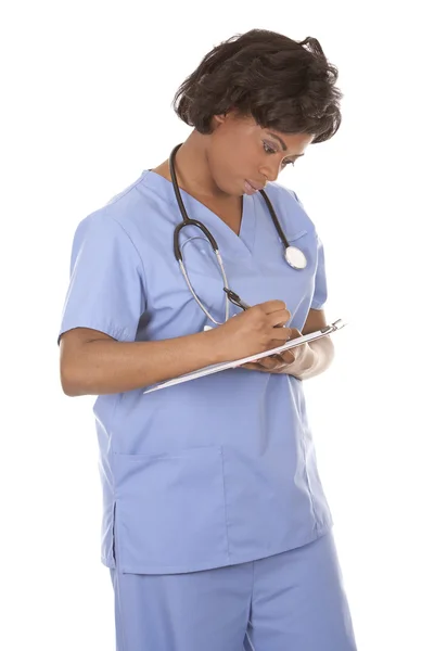 Nurse using stethoscope — Stock Photo, Image
