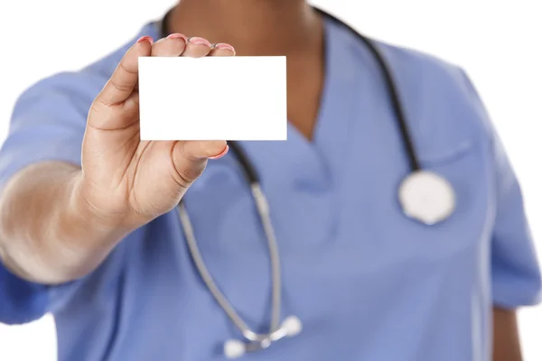 Sjuksköterska anläggning visitkort — Stockfoto