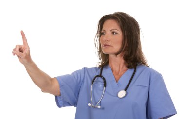 işaret eden hemşire