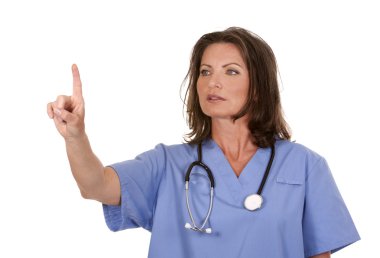 işaret eden hemşire