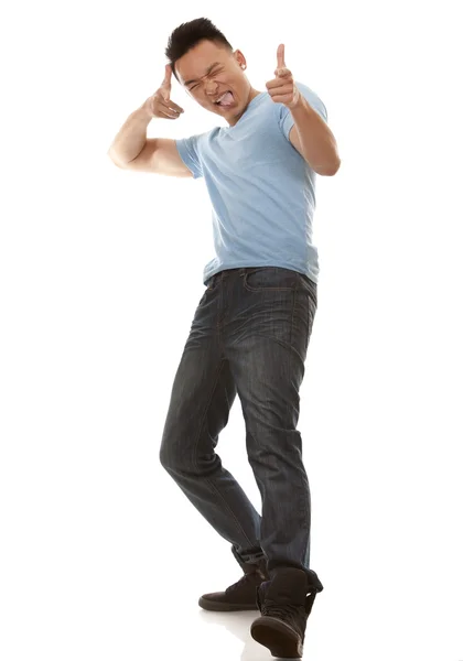 Thrilled asian man — Stock Photo, Image