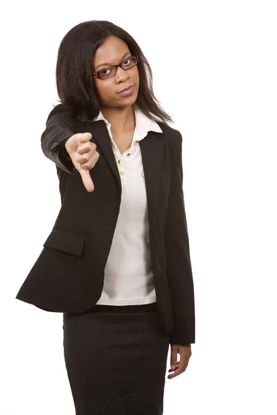 Thumbs down from business woman — Stock Photo, Image