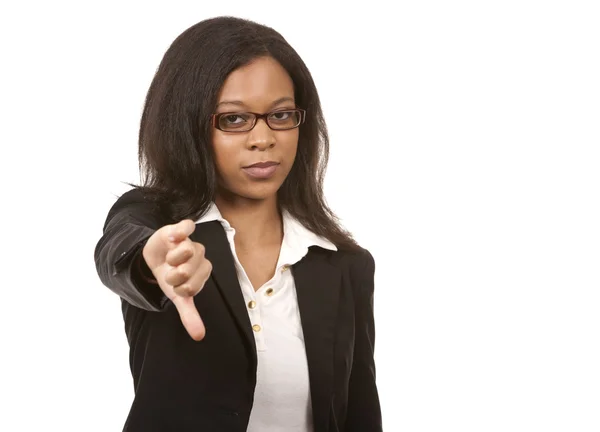 Thumbs down from business woman — Stock Photo, Image
