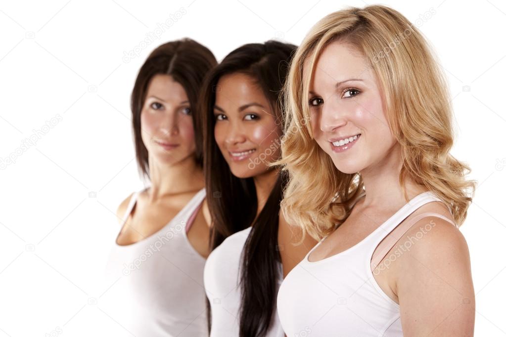 three casual women