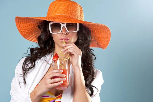 Estate spiaggia donna — Foto Stock