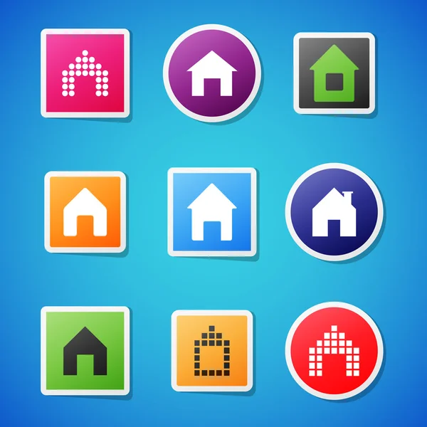 Vector iconos del hogar — Vector de stock