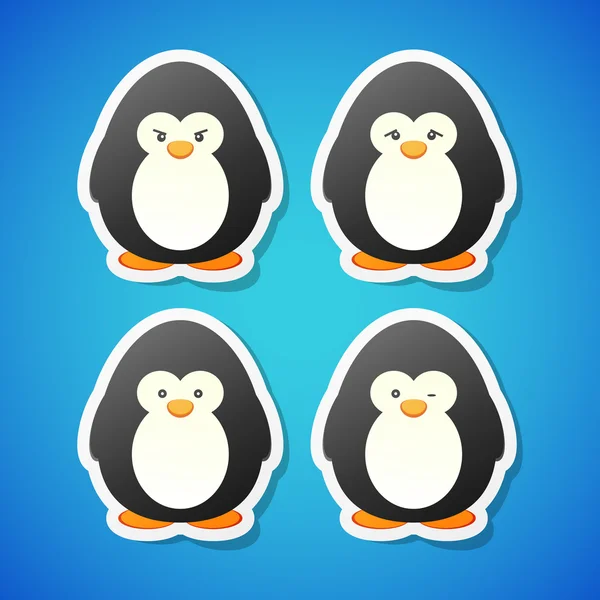 Vektor pingviner set — Stock vektor