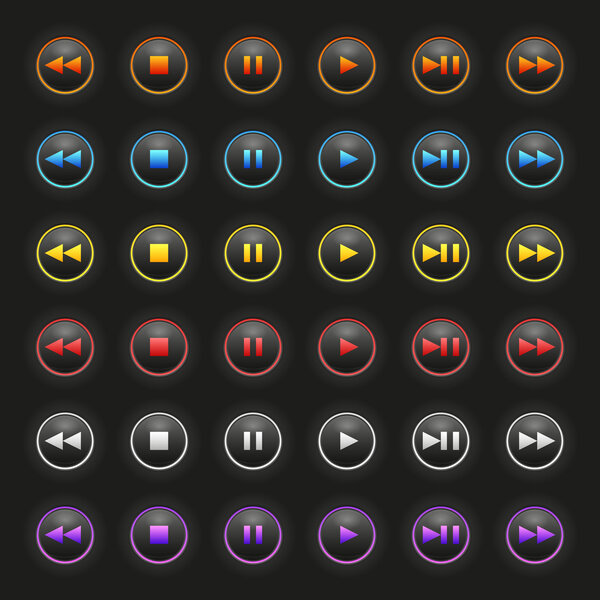 Vector media buttons