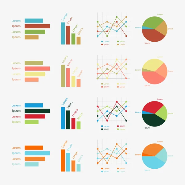 Grafici infografici vettoriali — Vettoriale Stock