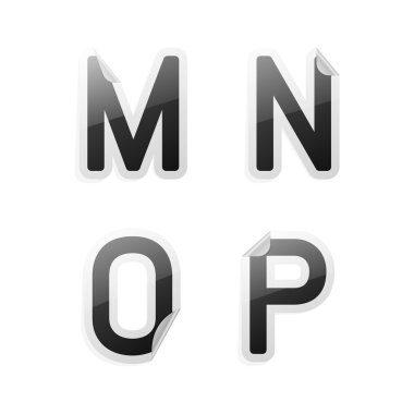 vektör sticker alfabesi